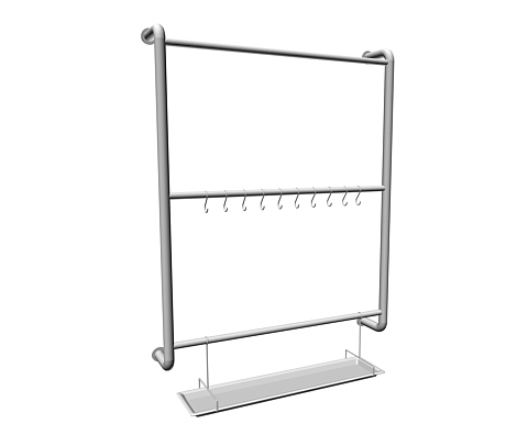 掛墻式燒臘架連油盆 尺寸:1000x250x1400mm